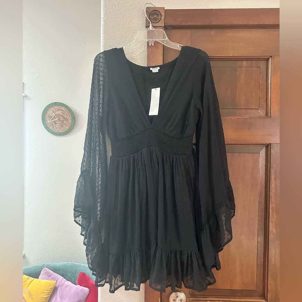 Urban Outfitters Kimchi Blue Abby Ruffle Bell Sleeve Mini Dress - Picture 5 of 8
